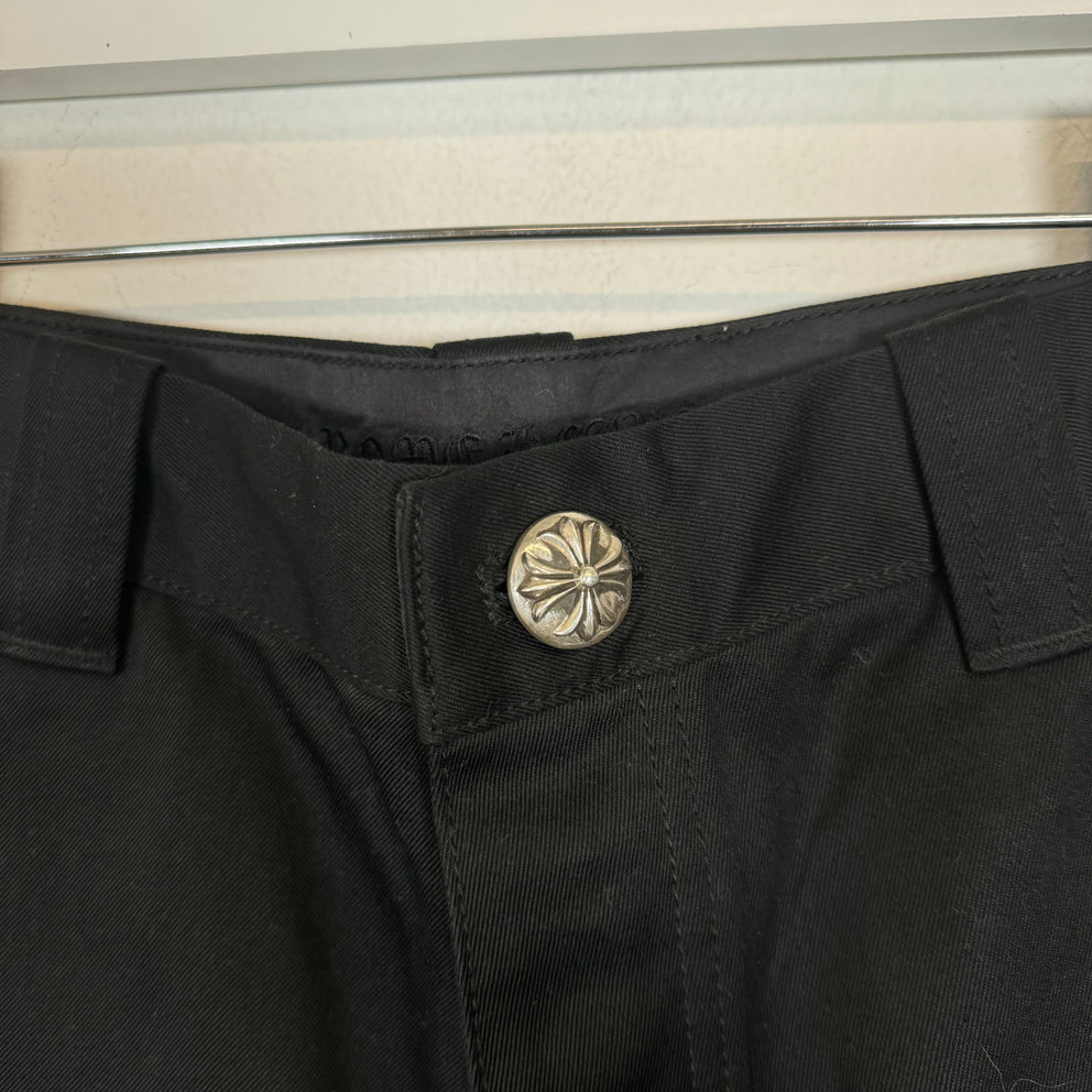 Chrome Hearts Black Double Knee Denim Carpenter Shorts Size 32