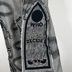 Who Decides War Silver/Black Denim Size 38