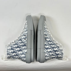 Dior B23 Blue/Grey Oblique Transparent High Top Sneaker Size 45