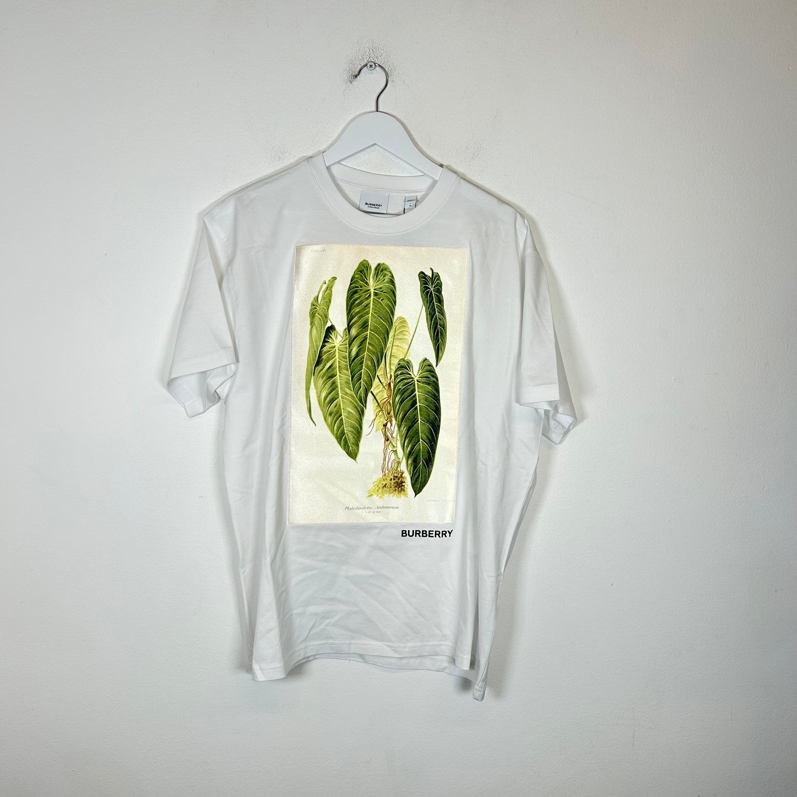 Burberry White Plant Tee Size L
