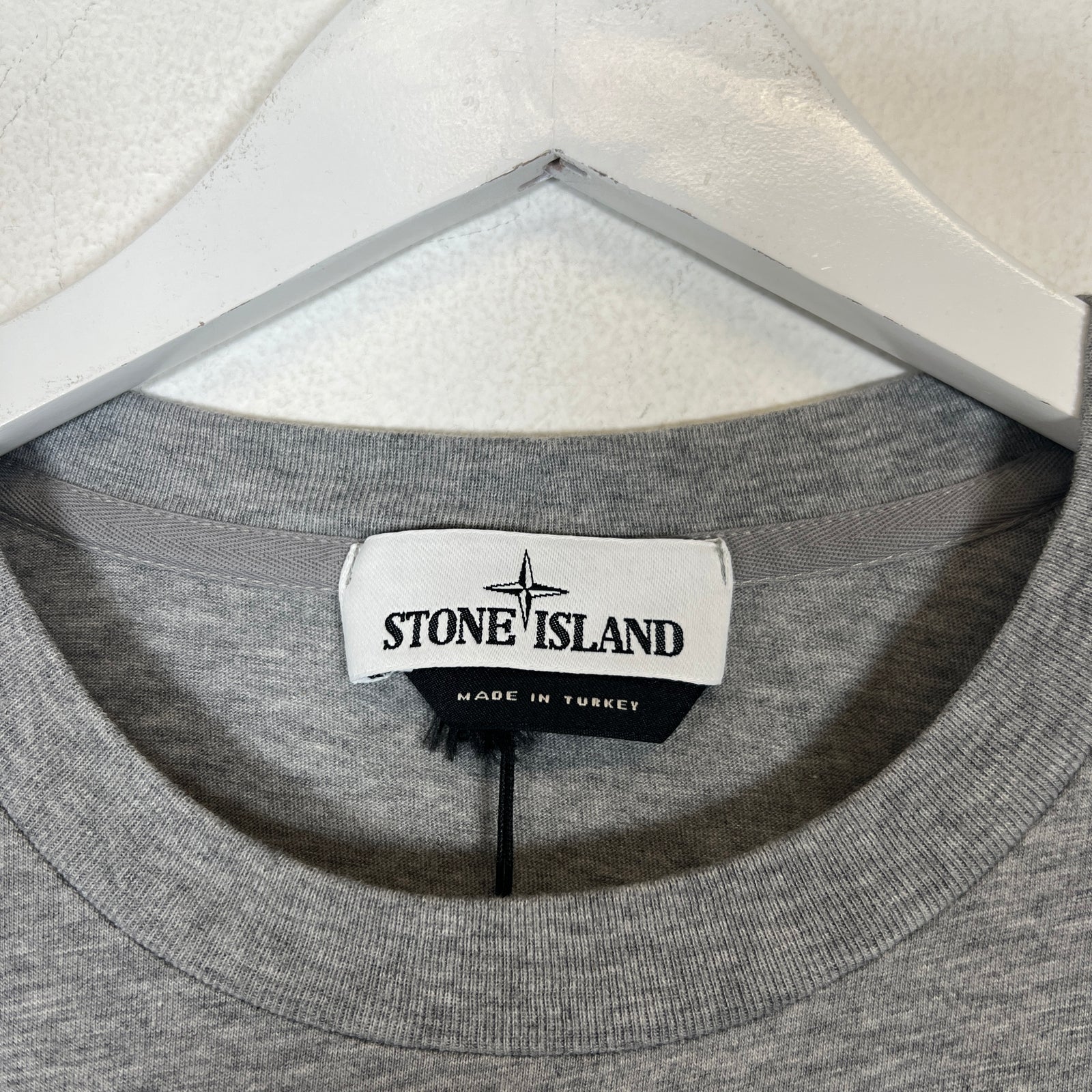 Stone Island Grey Logo T-Shirt Size L