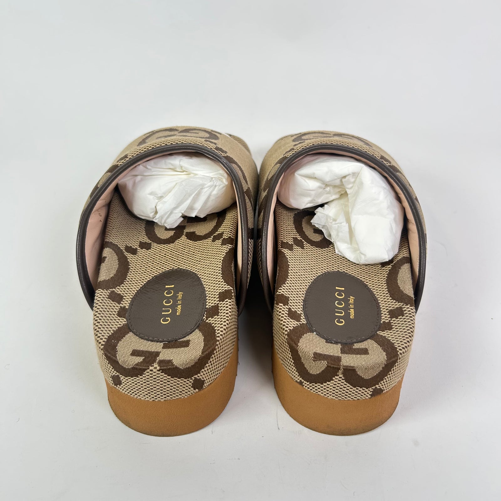 Gucci Jumbo GG Canvas Platform Sandals