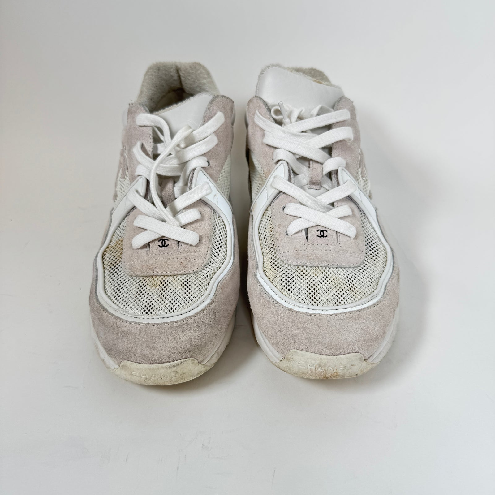 Chanel White CC Trainers Size 45