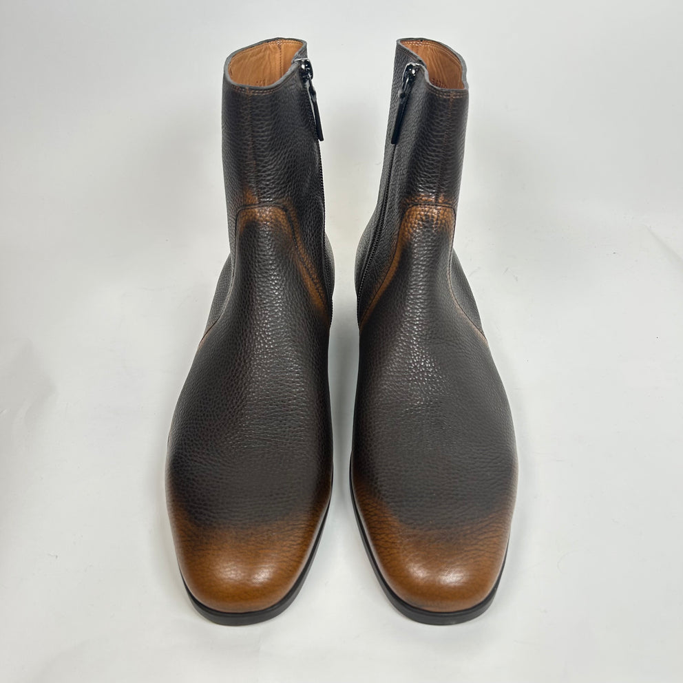 Gucci Brown Leather Gradient Ankle Boot Size GG 11