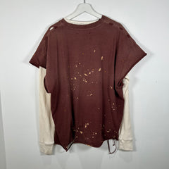 Satoshi Nakamoto Red Distressed Luke Thermal T-Shirt Size L