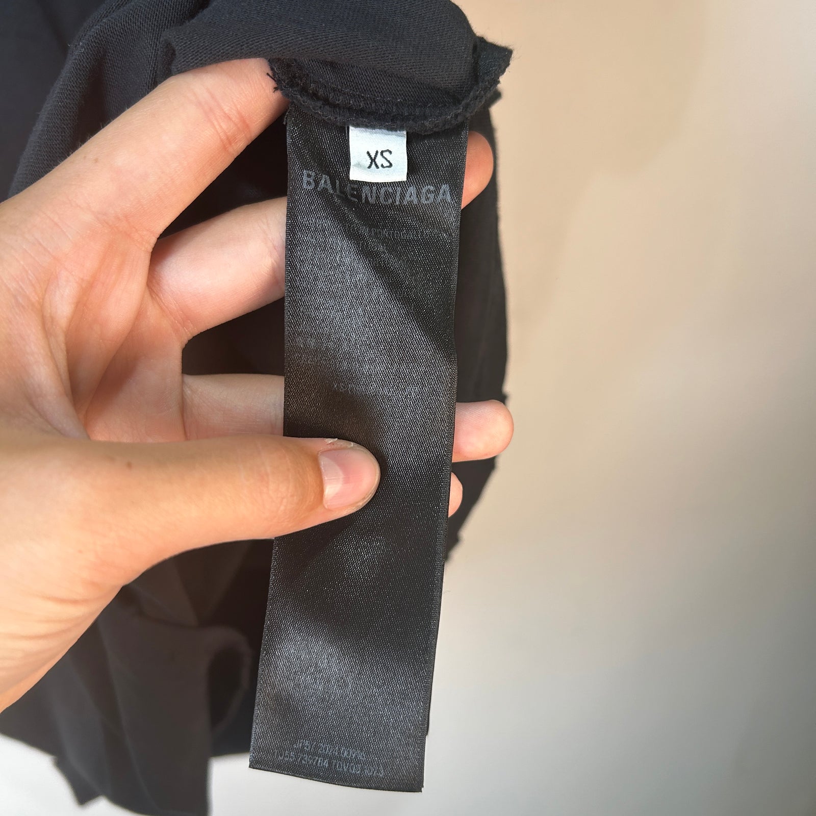 Balenciaga Duct Tape Logo Black T-Shirt Size XS