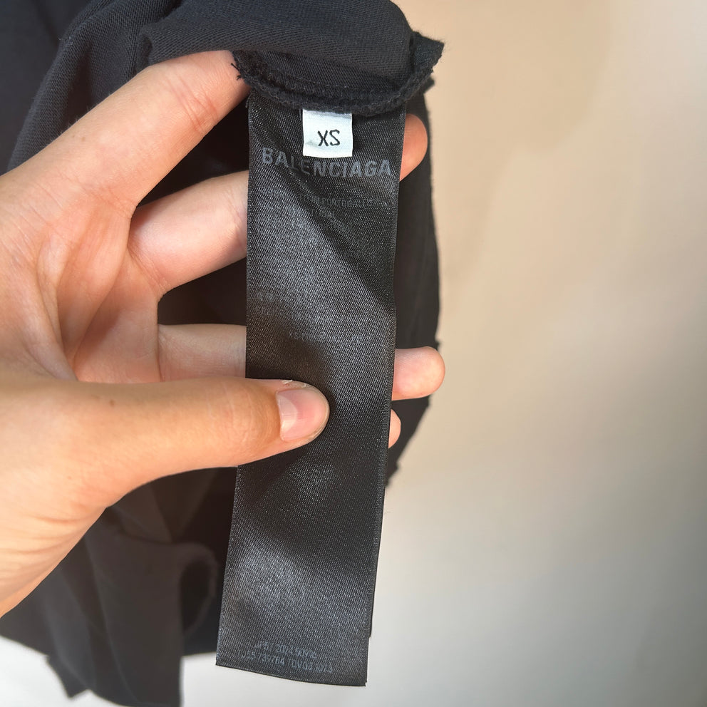 Balenciaga Duct Tape Logo Black T-Shirt Size XS