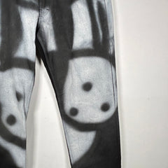 Givenchy Black Chito Grafitti Dog Jeans Size 34