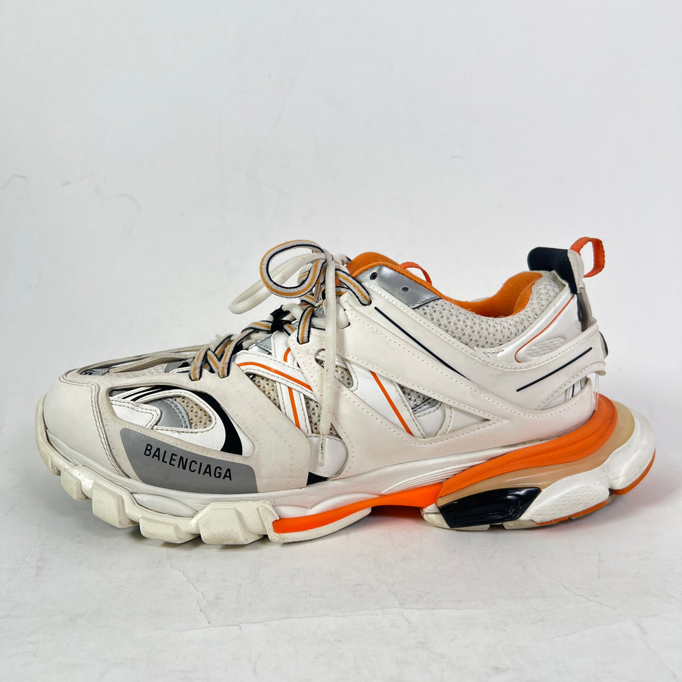 Balenciaga White/Orange Track Sneaker Size 45