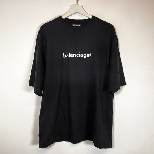 Balenciaga Black Logo Tee Size L