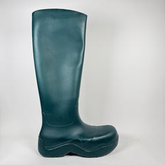 Bottega Veneta Teal Knee High Puddle Boots Size 44
