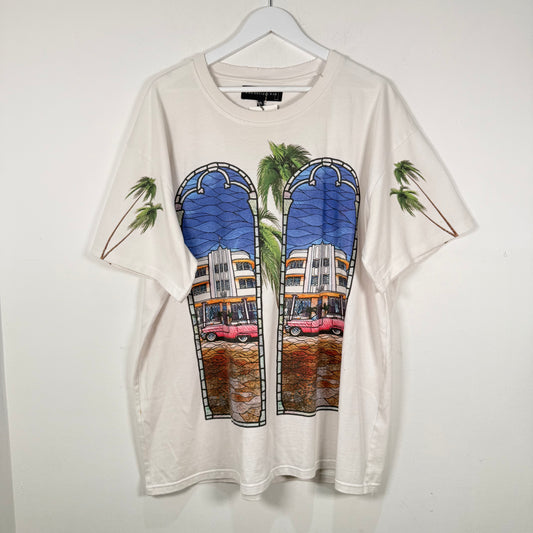 Who Decides War Miami Stained Glass T-Shirt Size XXL