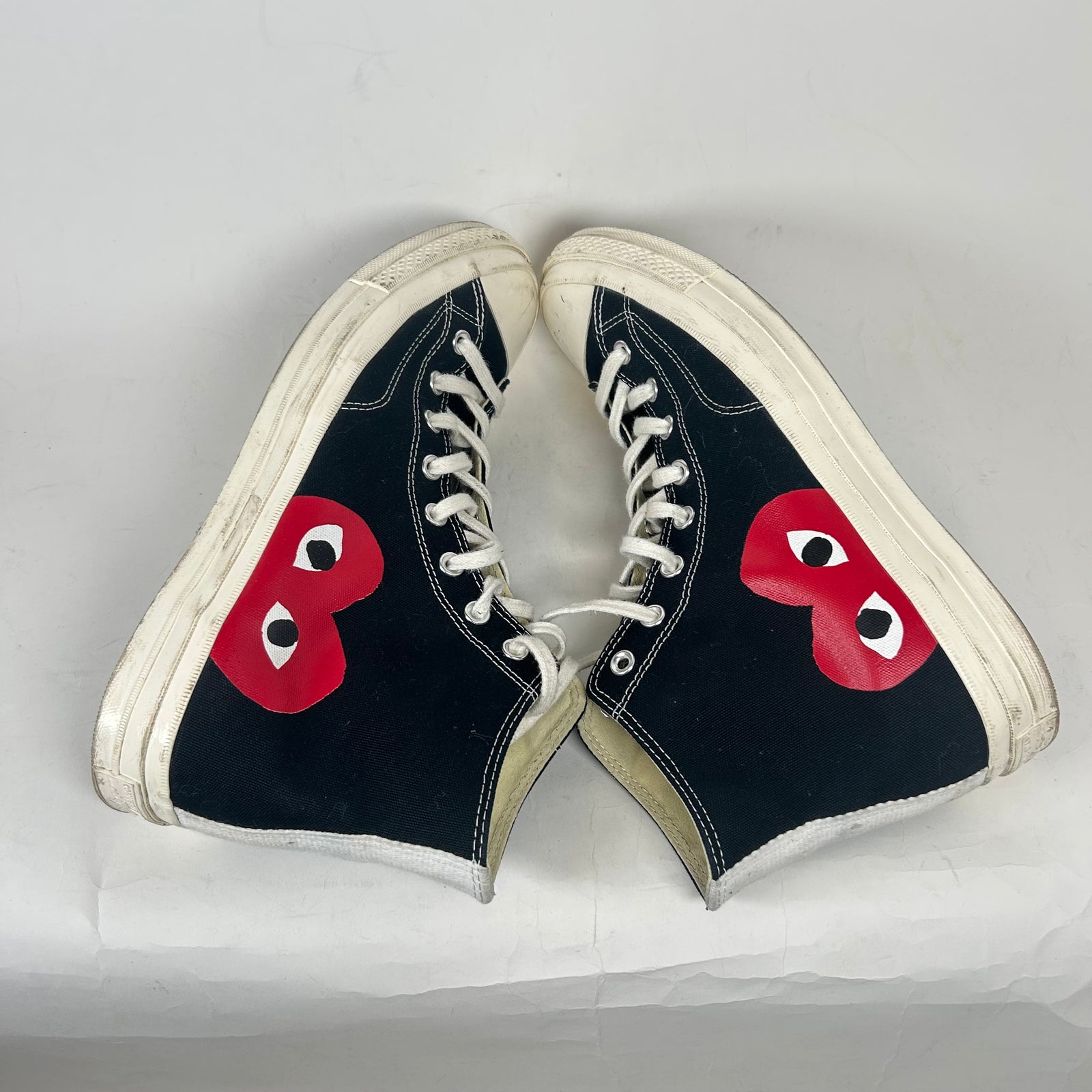 CDG Play Black Heart High Top Converse Size 12