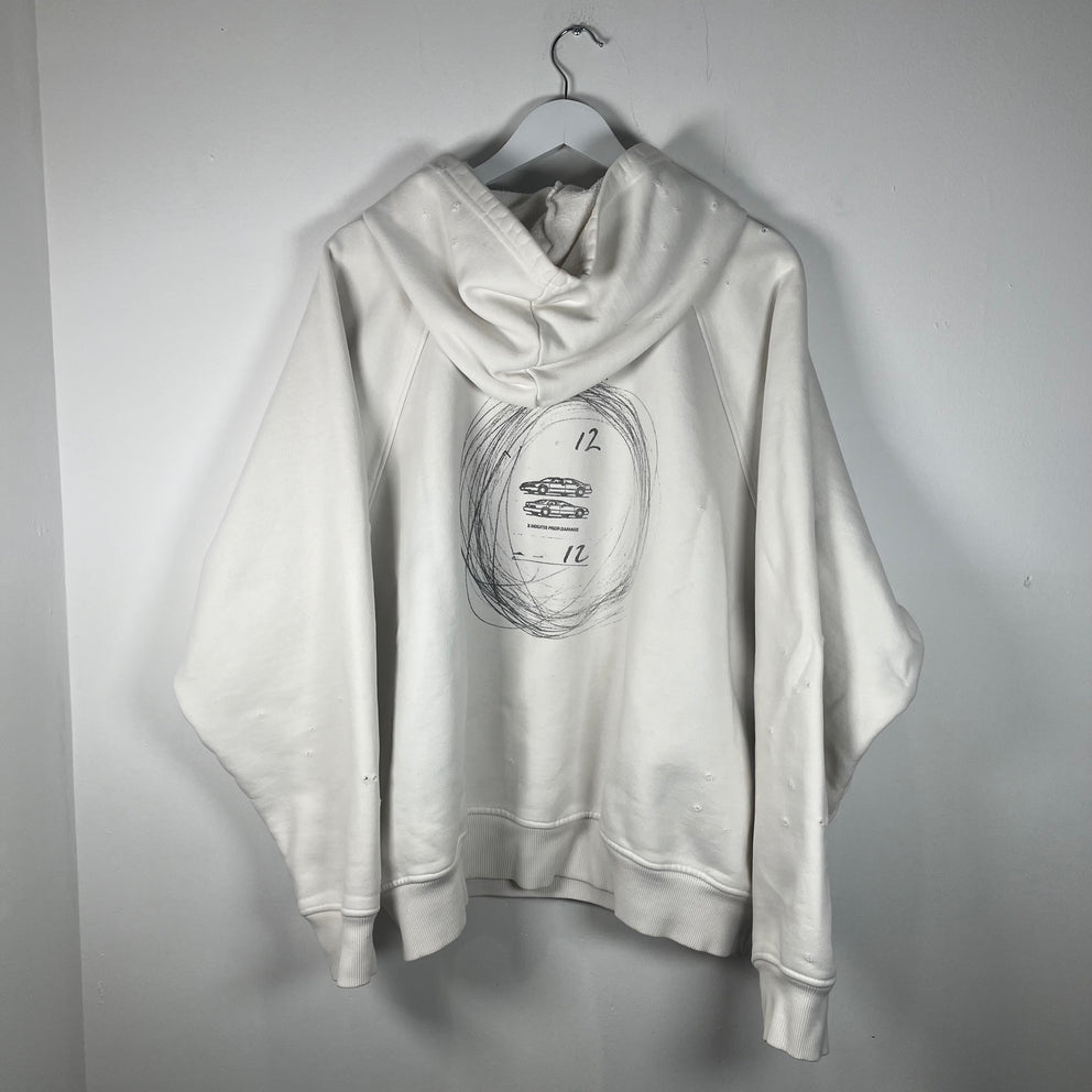 Enfant Riches Deprimes SS18 Valet Slip 'Indicates Damage' White Hoodie Size XL