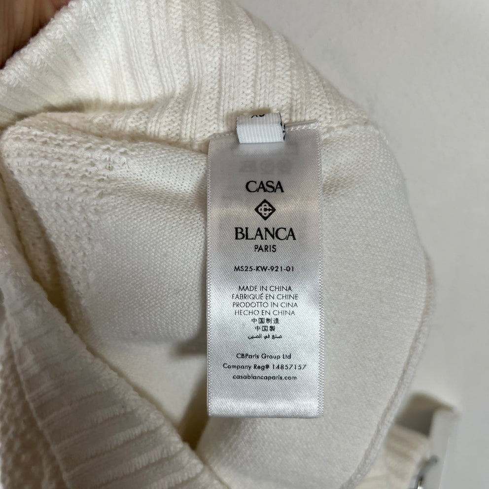 Casablanca White Sporty Faux Crochet Shorts Size XS