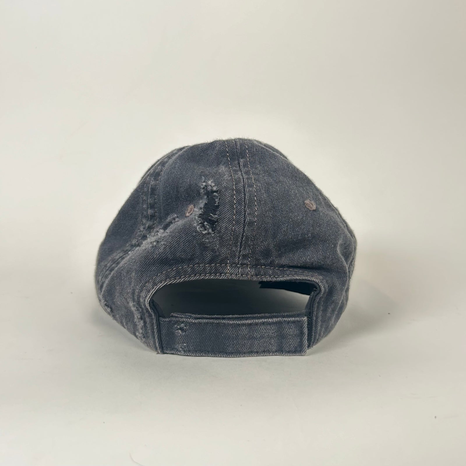 Balenciaga Black Logo Distressed Cap