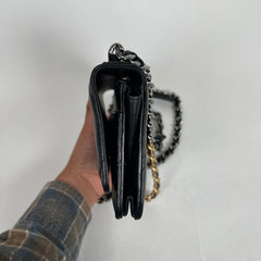 Chanel Black/Gold Quilted Lambskin 19 Wallet On Chain