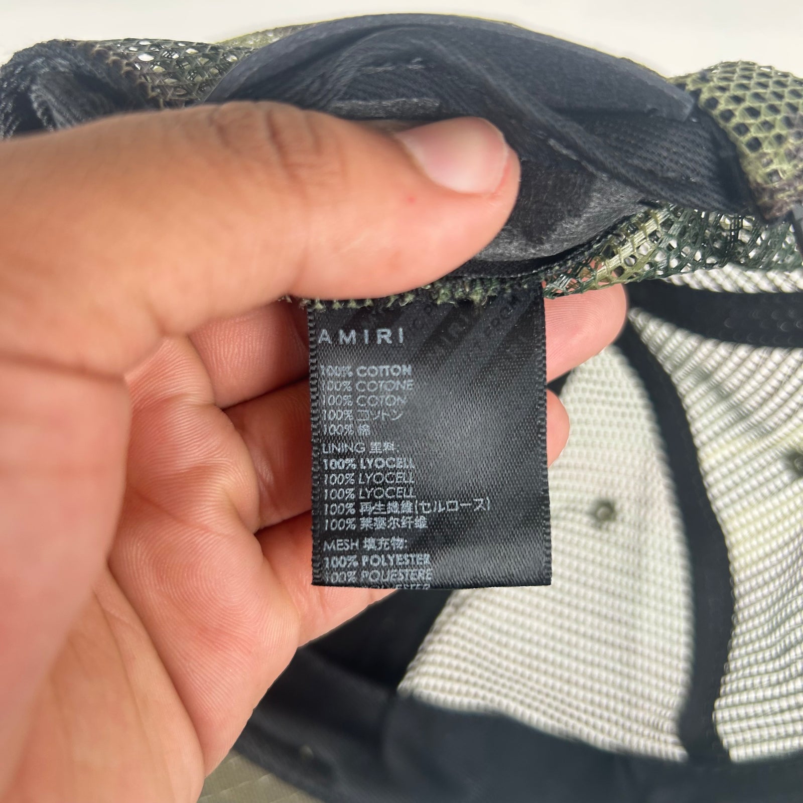 Amiri Military Stencil Green Trucker Hat