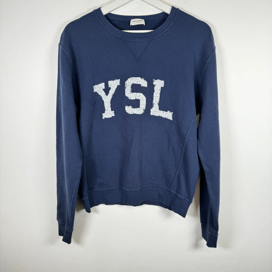 Saint Laurent Blue YSL Sweatshirt Size S