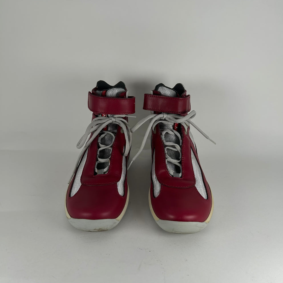 Prada America's Cup Burgundy Sneakers Size 9.5