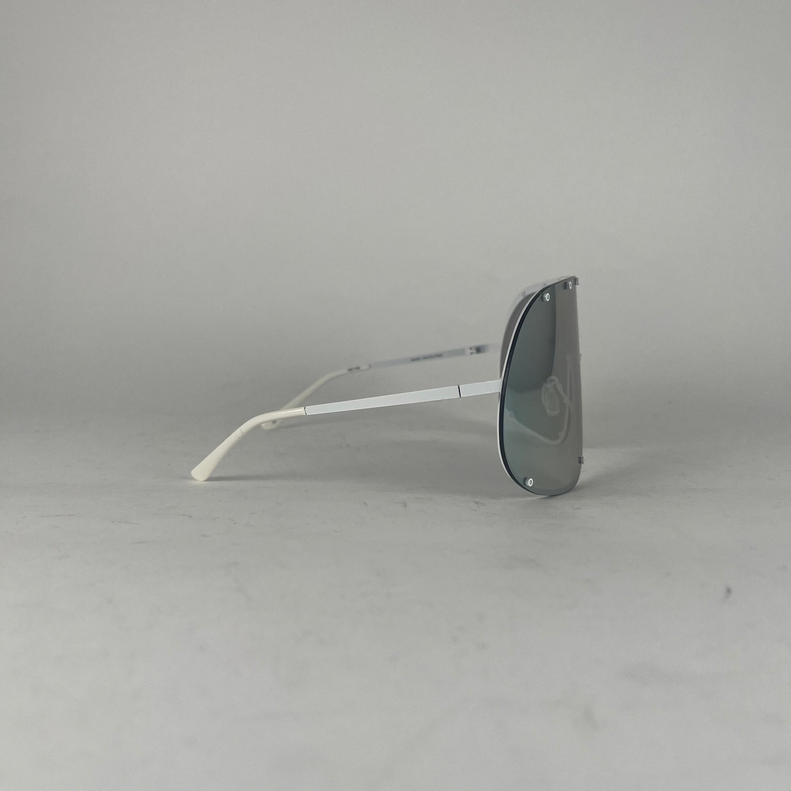 Rick Owens White/Pink Shield Sunglasses