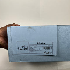 Prada Black Chocolate Triangle Logo Loafers Size 36