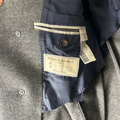 Brunello Cucinelli Grey Wool Peacoat Size 48