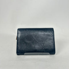 Yves Saint Laurent Black Embossed YSL Wallet