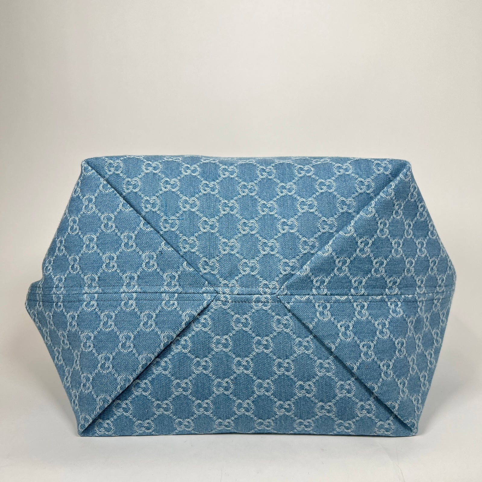 Gucci Blue Denim Totissima GG Large Tote Bag