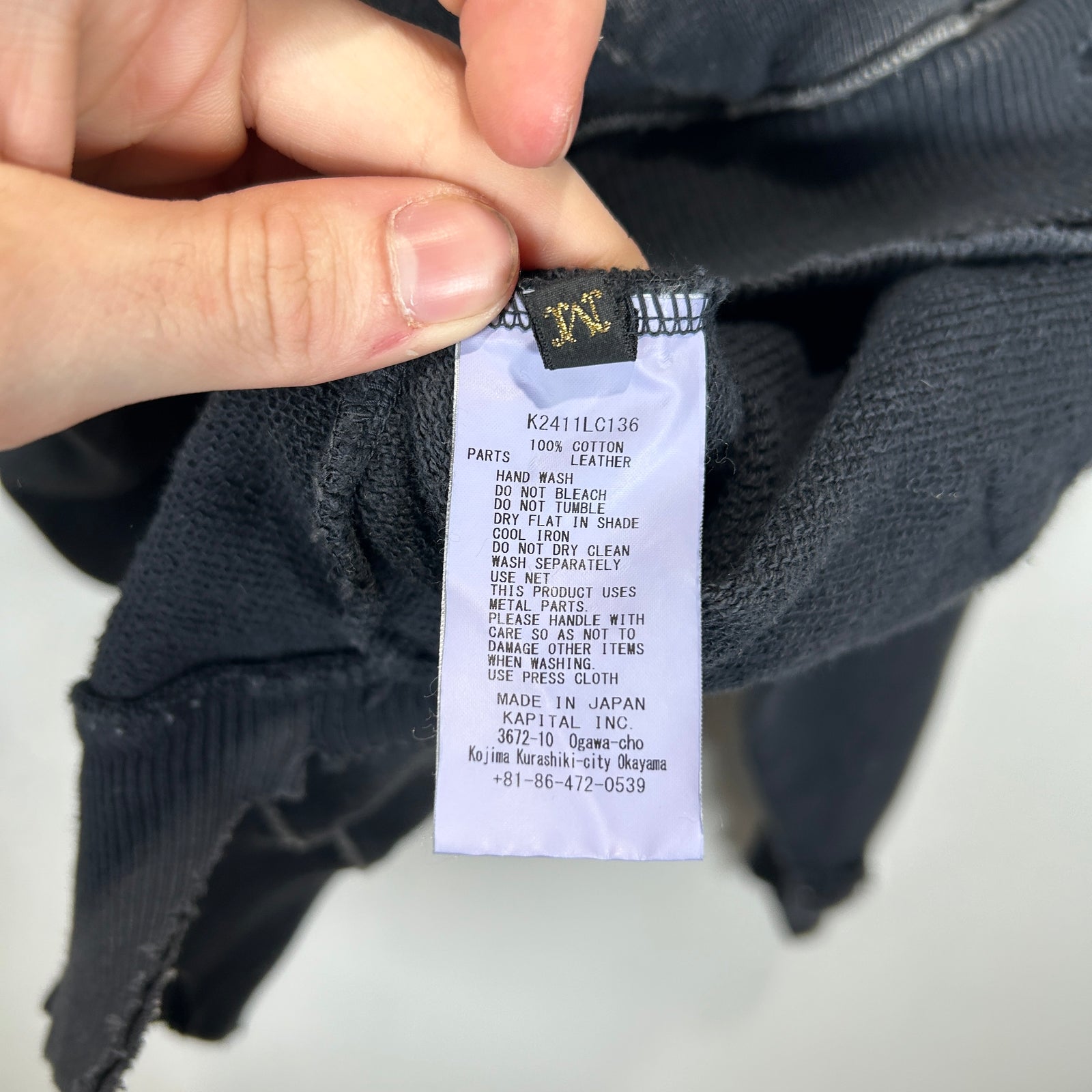 Kapital Distressed Gem Hoodie Size M