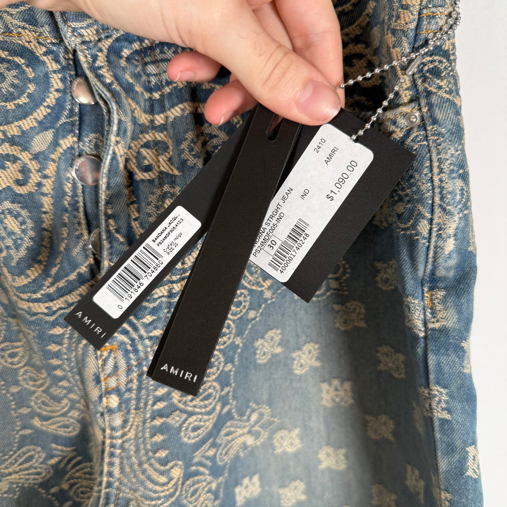 Amiri Bandana Paisley Denim Pants Size 30