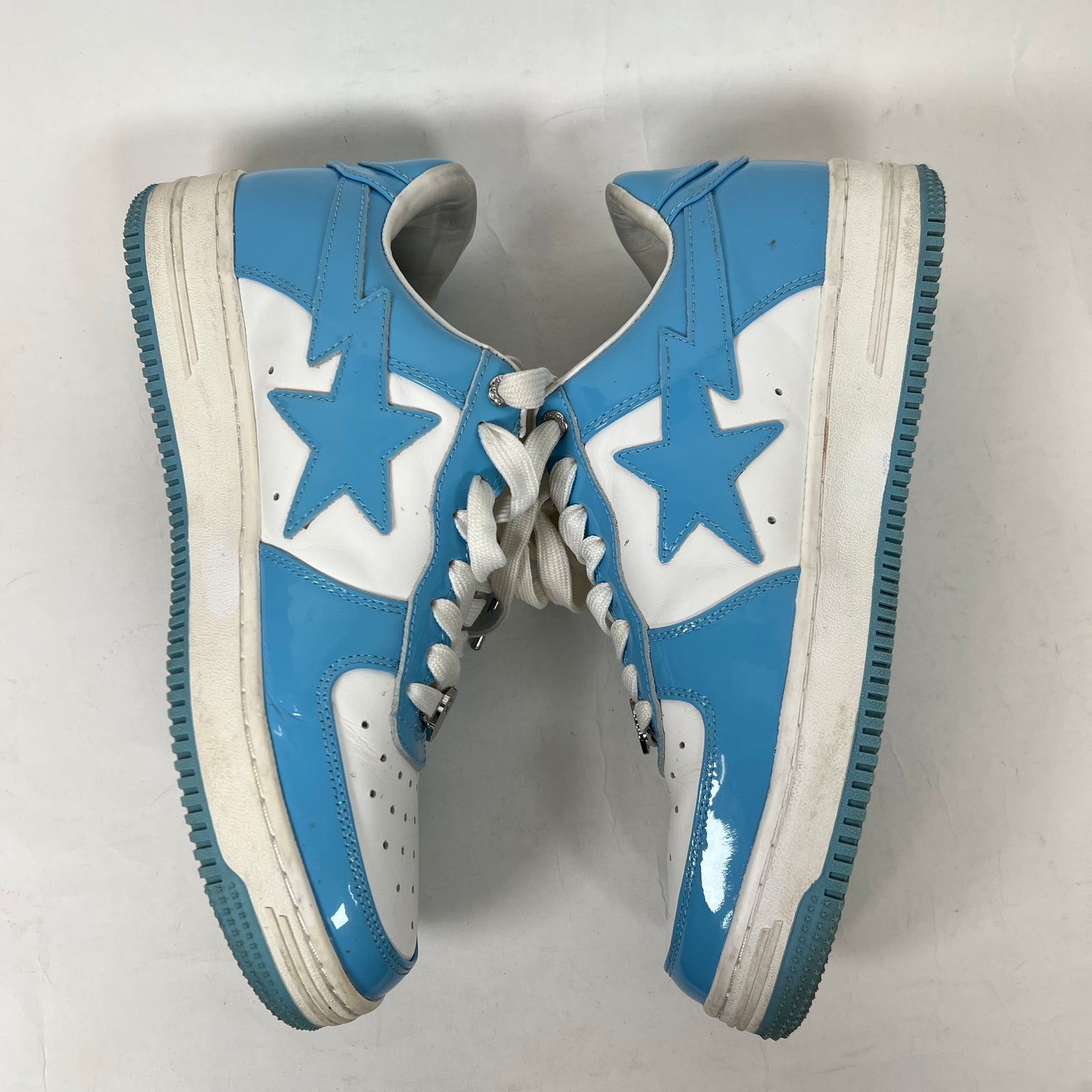 Bape Light Blue Patent Leather Bapesta Sneaker Size 9.5