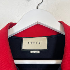 Gucci Navy GG Embroidered Polo Shirt Size L