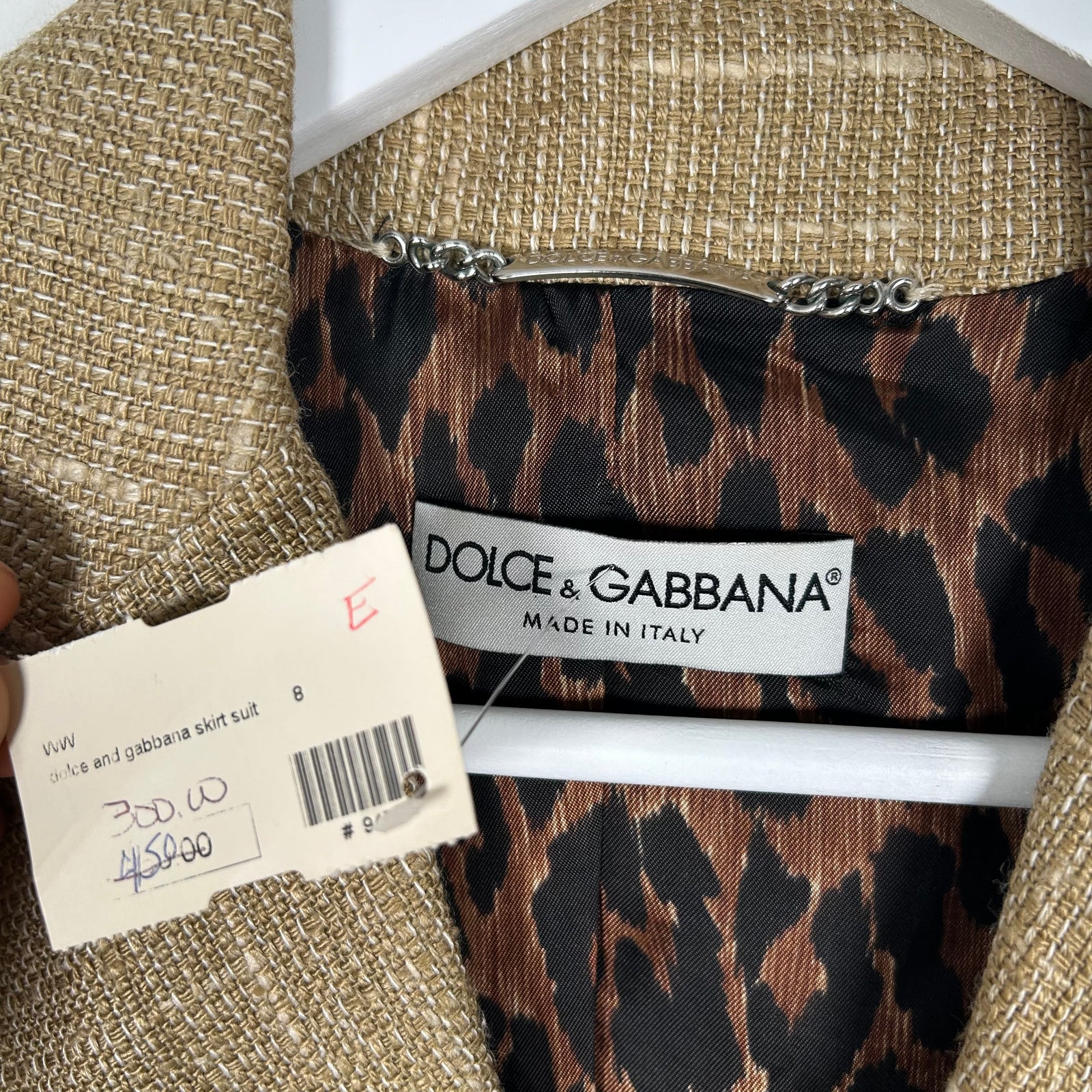 Dolce&Gabbana Khaki Tweed Suit Jacket Size 40