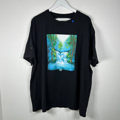 Off-White Water Fall Graphic T-Shirt Size M