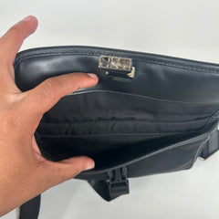 Prada Black Re-Nylon Saffiano Trim Crossbody Bag
