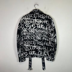 Supreme x Comme Des Garcons SHIRT x Schott Painted Perfecto Leather Biker Jacket Size L
