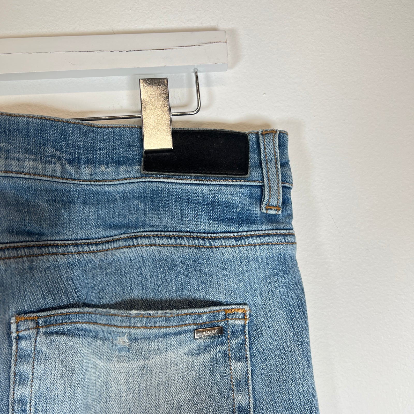 Amiri Silk PJ Thrasher Lightwash Jeans Size 38