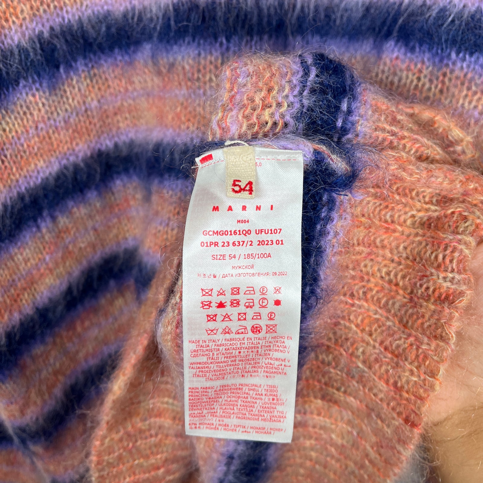 Marni Multicolor Mohair Sweater Size L