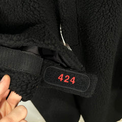 424 Black Wool Zip-Up Trech-Coat Size 48