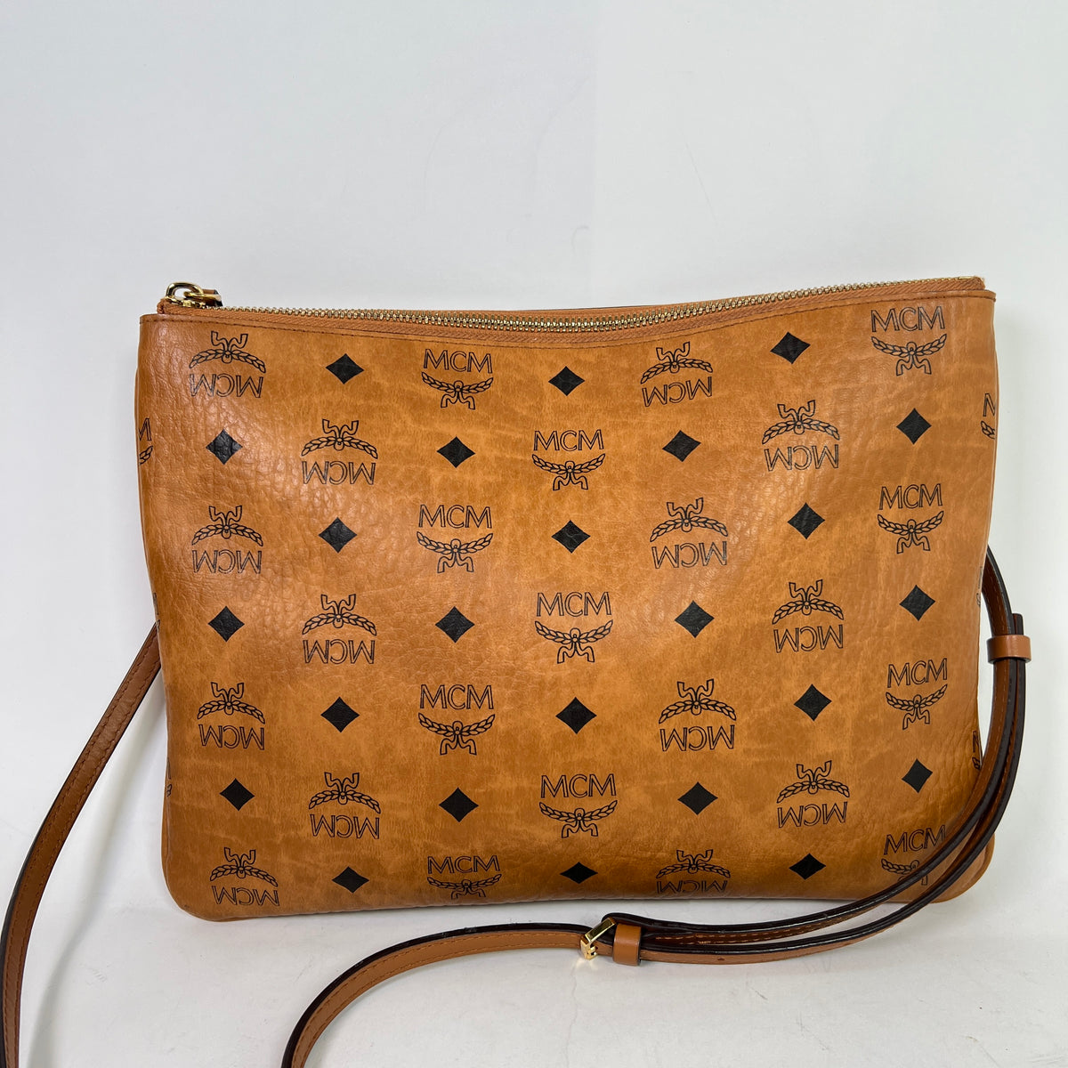 MCM Brown Visetos Crossbody Pouch