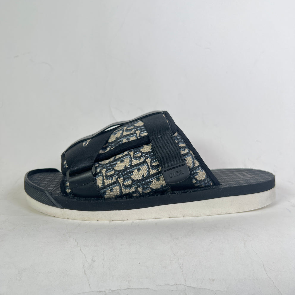 Dior Black/Beige Oblique Alpha Sandals Size 45