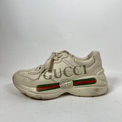 Gucci Cream Classic Logo Rhyton Sneaker Size 38