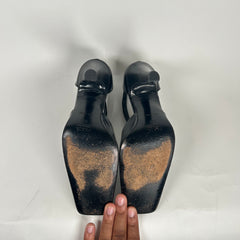 Prada Black Square Toe Heels Size 36.5