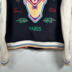 Casablanca 2024 Black 'Chenille' Embroidered Patch Varsity Jacket Size XL
