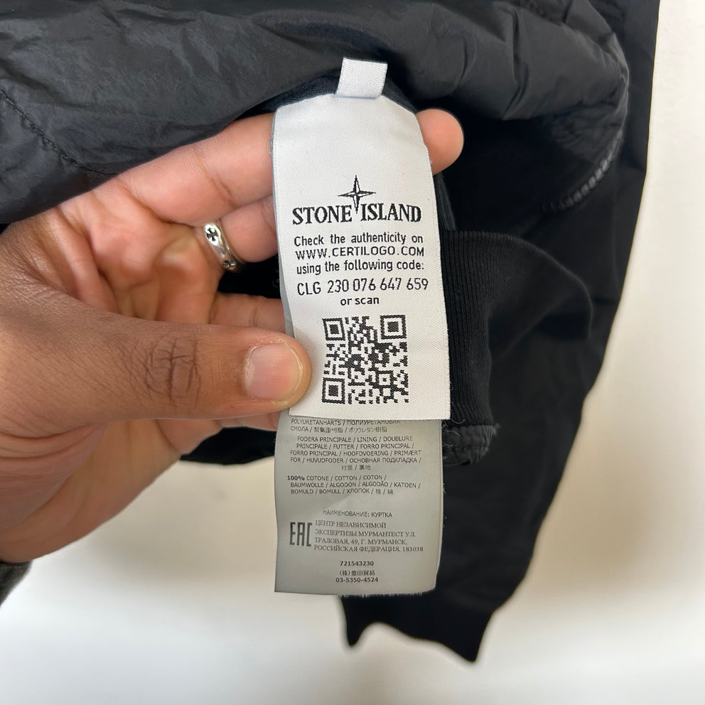 Stone Island Black Crinkle Reps Jacket Size L