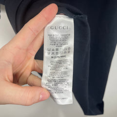 Gucci Black GG Shoulder Logo Polo Shirt Size M