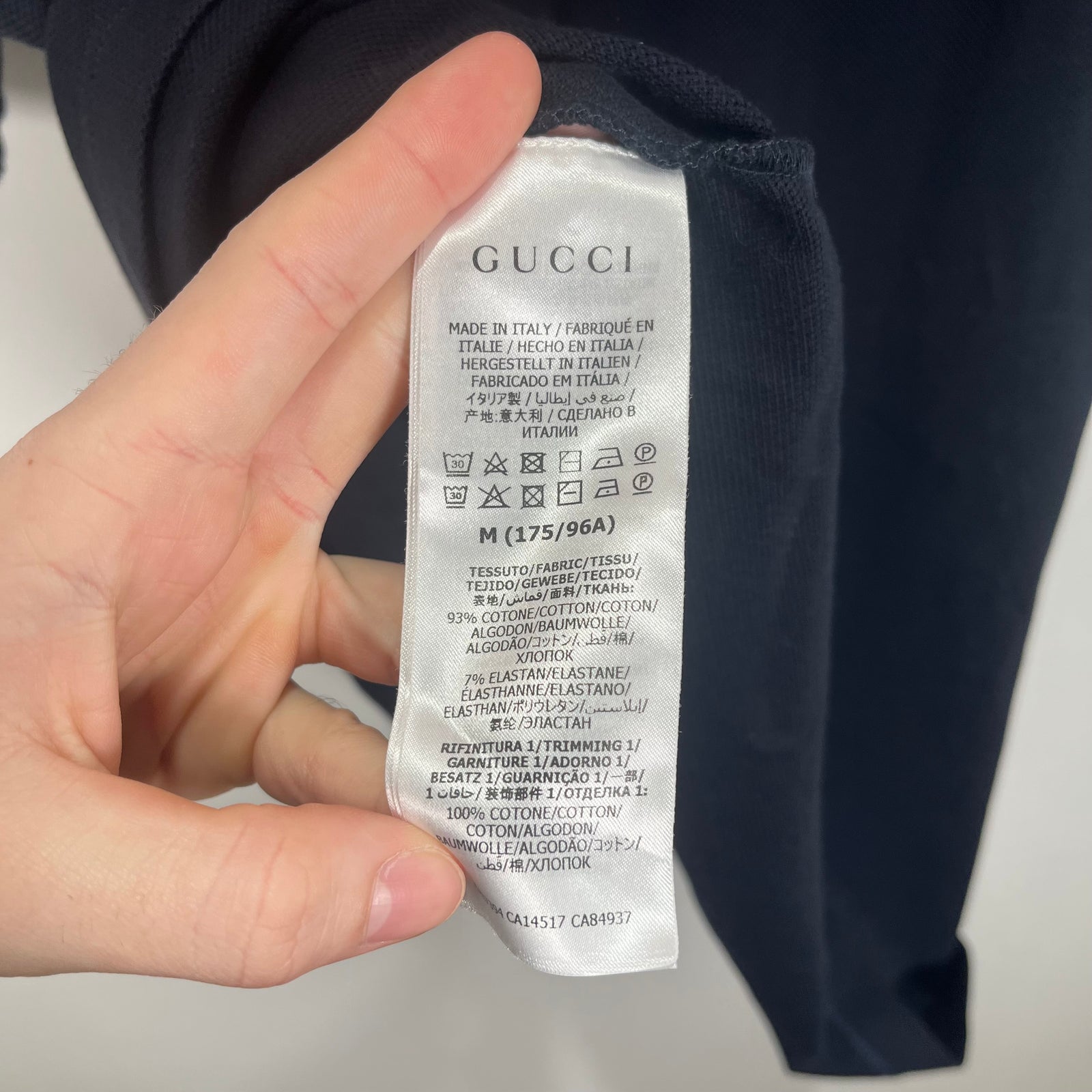 Gucci Black GG Shoulder Logo Polo Shirt Size M