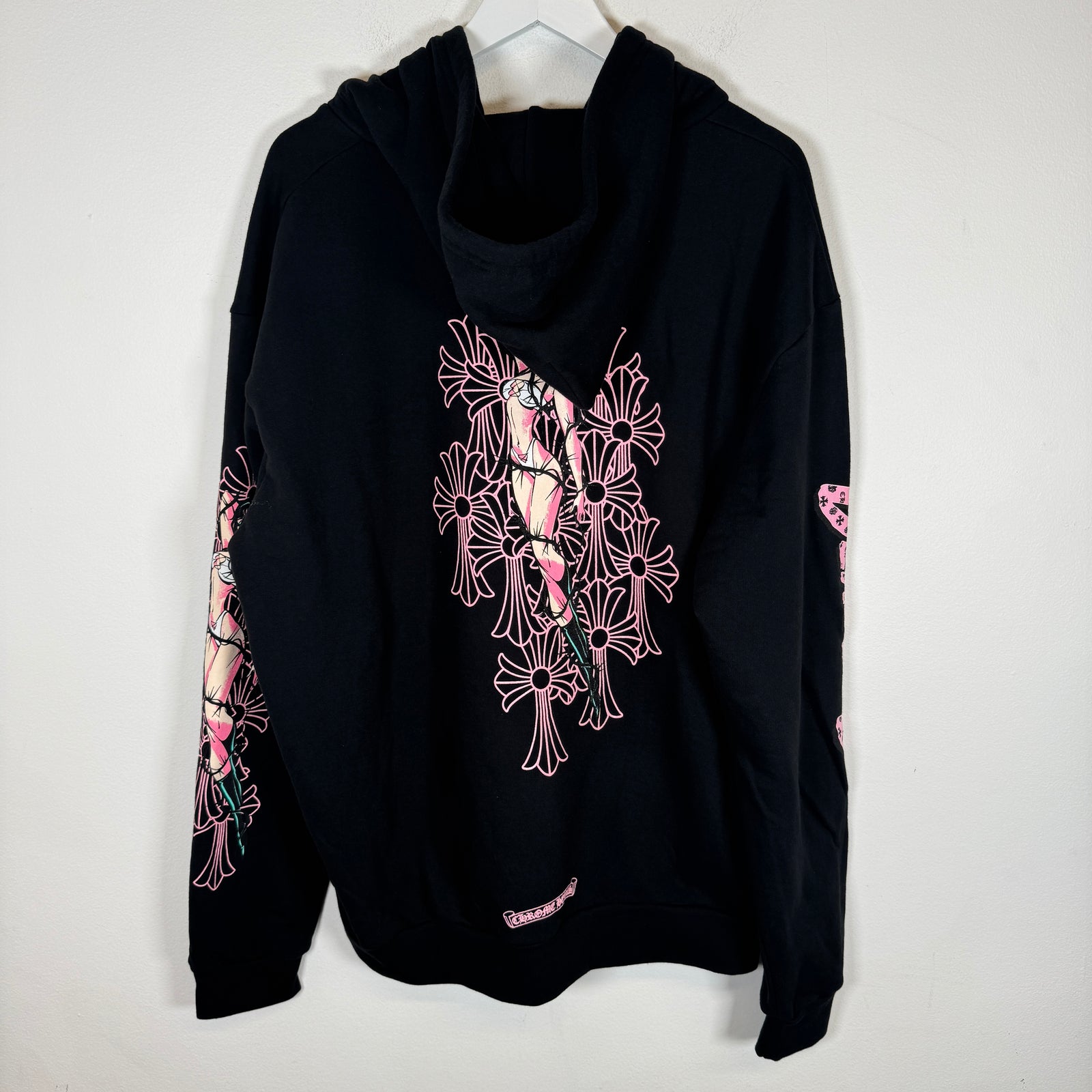 Chrome Hearts Black/Pink Deadly Doll Zip-Up Hoodie Size L