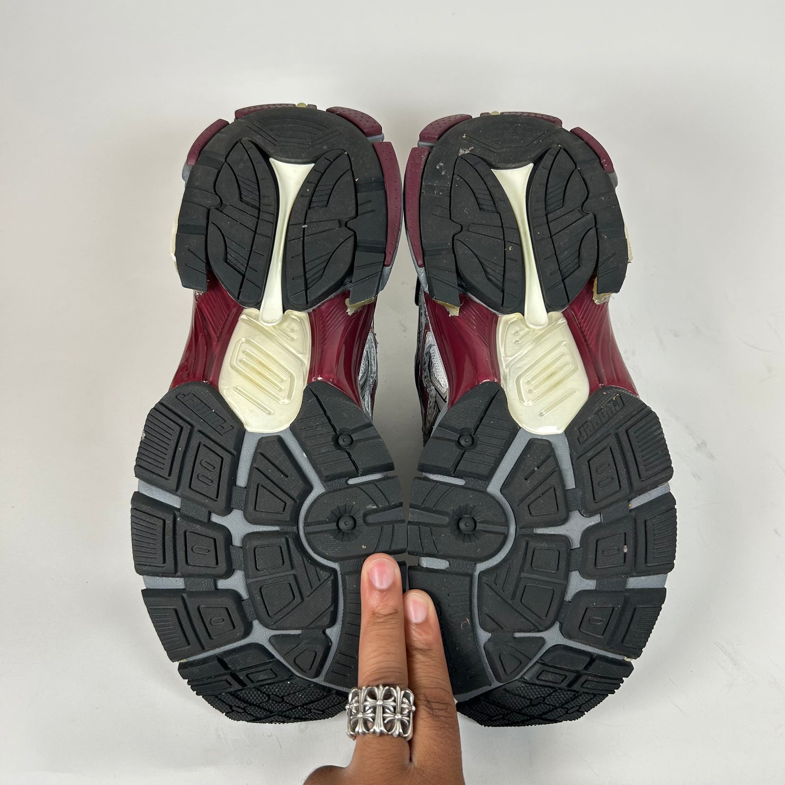 Balenciaga Burgundy Mesh Runners Size 43